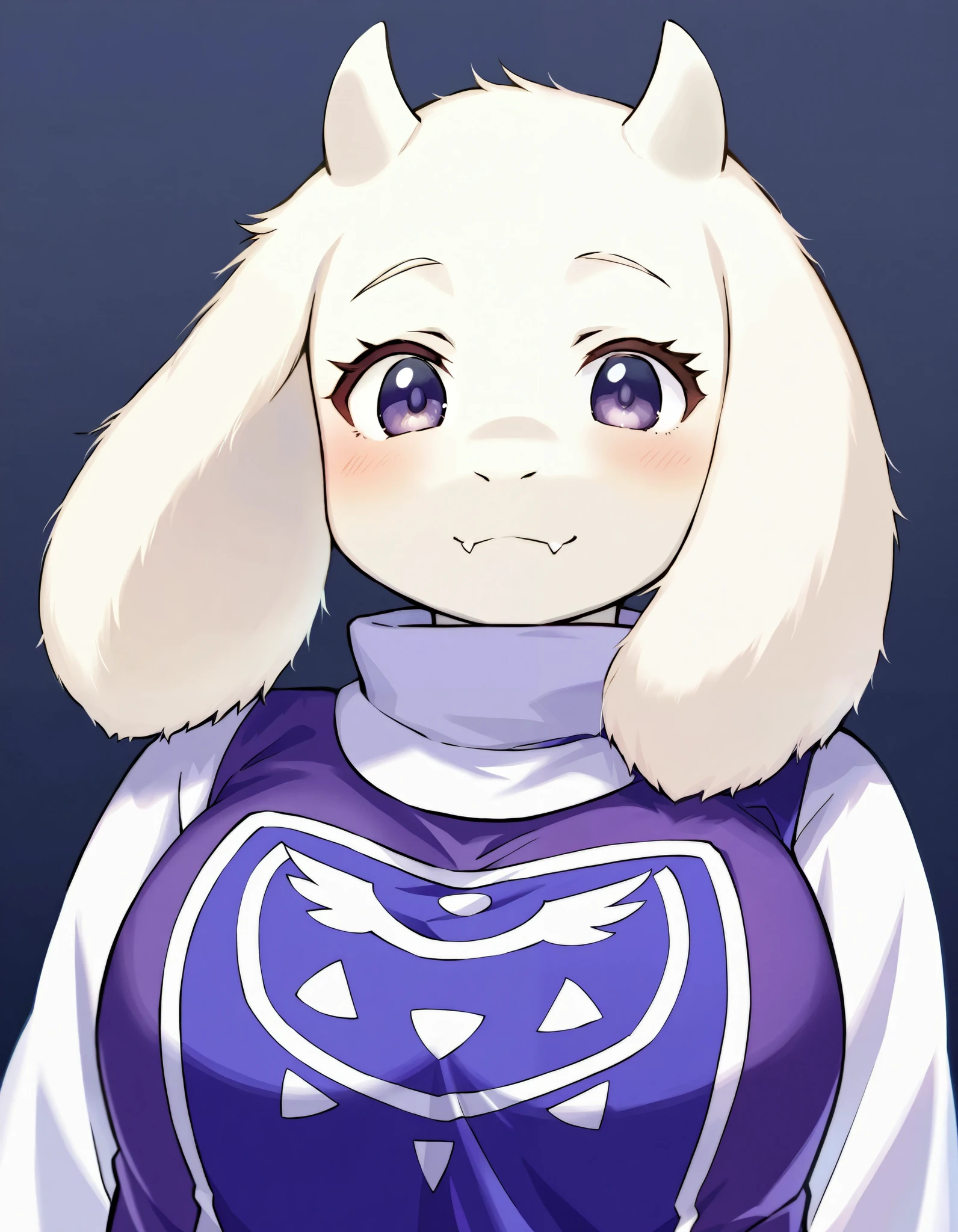furry, fur whiter, 2D, BREAK, 1girl, solo, Toriel, young
