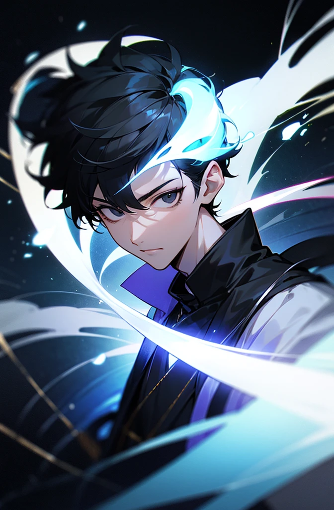 A teenage boy, around , with a slender build, holding the glowing pill. Shadows around him seem to pulse and swirl, creating a sense of urgency. The atmosphere is charged with eerie whispers, making the room feel more ominous.