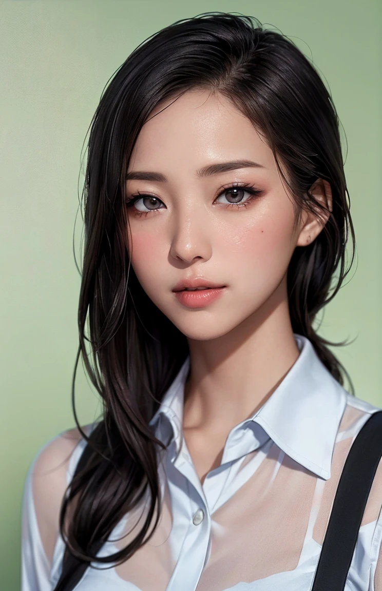 ((best quality)), ((masterpiece)), (detailed), girl with perfect face, masculine hair and black, wearing a with a tie
