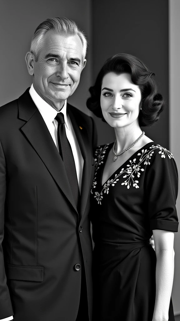 vintage, a couple in front of their house <lora:vintage:1>
