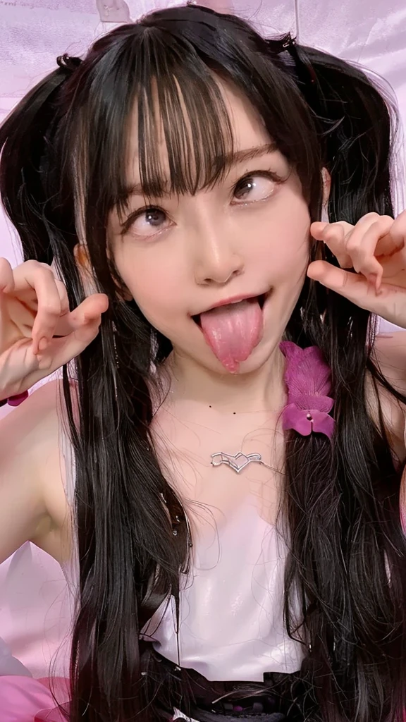 ahe face、stick out your tongue、Rolling eyes、、Hentai、Lick out、detailed tongue、fleshy tentacles、Pantie、