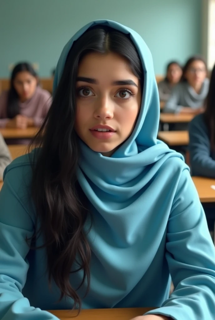 high school girl wearing hijab