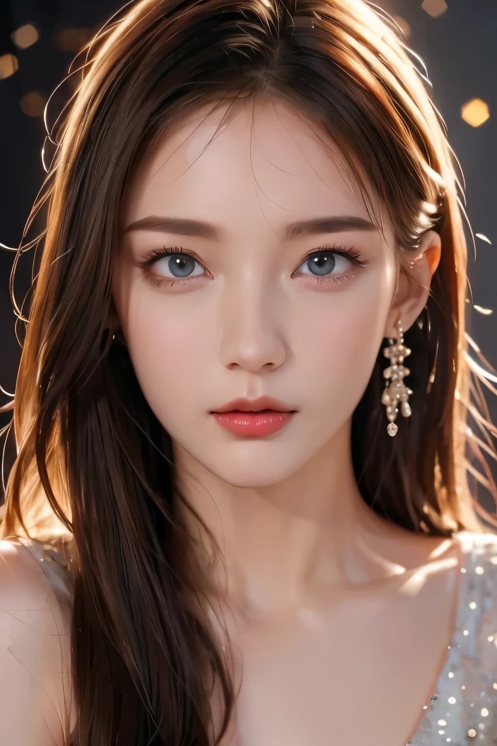 High-quality work,Realistic works,Super premium graphics,8K HD CG works,high quality graphics,High-definition and exquisite CG works,10x pixels,Ultra-fine details:1.1,Advanced technical details:1.1Realistic photo effects,Interior lighting effects:1.5,natural soft light:1.5. Light effect(Virtual light effects:1.8),ultra high resolution,shining dress,sliver long hair,silber hair,transparenthair,high detailed hair(Quality hair details:1.1)Clear eyes,Double eyelids look good,Sharp eye makeup, Create exquisite eyelash makeup, tthin eyebrows, Ultra-detailed eyes,a tall nose, lovely red lips, rosey cheeks, With delicate makeup on her face , pretty face, The face shape is perfectly proportioned,(Advanced facial details:1.1)((best quality)), (masterpiece), lifelike, photorealism, A girl kneels and takes aim with an assault rifle, mini skirt, (thigh), lifelike, High resolution,snow background, looking into camera, (Detailed face), long black hair, Vest, gun, jewelry,black gloves, Fingers are covered
,Women's artwork,Dress full body video,Realism,Amazing Cleavage,My eyes are very bright today