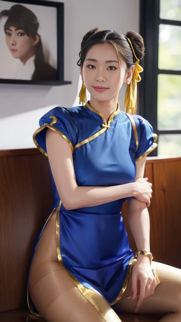 a perfect white girl, assassin, yellow Chinese clothes, close-up, half-body