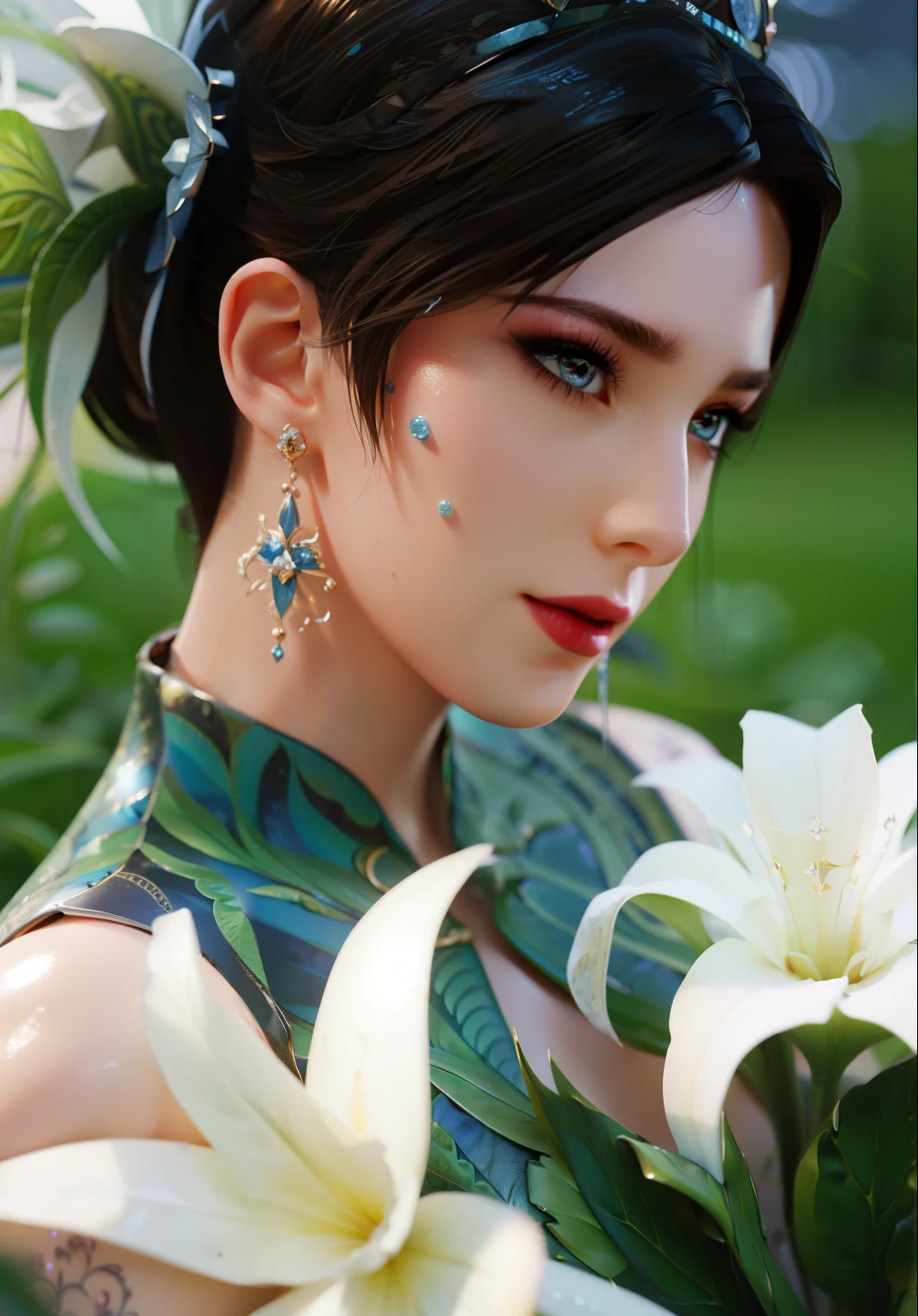 Royal sisters,Exquisite eyes,Frozen queen,Put the crown on your head,Detailed facial expressions body,tall and big,Glamorous characters,Leg length,4K,HD,Sensual,White translucent lace,Fair full figure,Little cherry mouth,Beautiful and lovely,Full figure,Glossy Gel Coat,Vampire Queen in luxurious gown,Have a tattoo(Intricate tattoo designs),Ice Princess,Rich facial details, Angel,Eyes are blue(Pupils as deep as the starry sky),Gold print clothes,Blonde,Fingers straightened