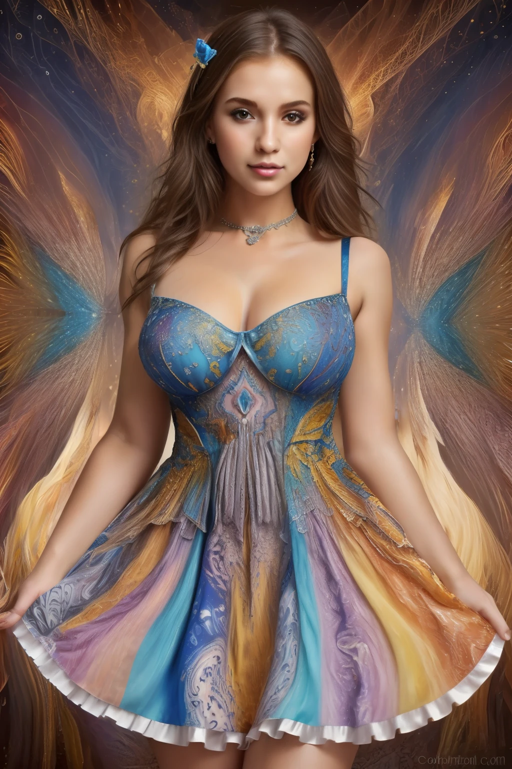official image , most detailed data , beautiful and aesthetic , fractal art , Colorful , masterpiece, dresses of the best quality, 1girl,
