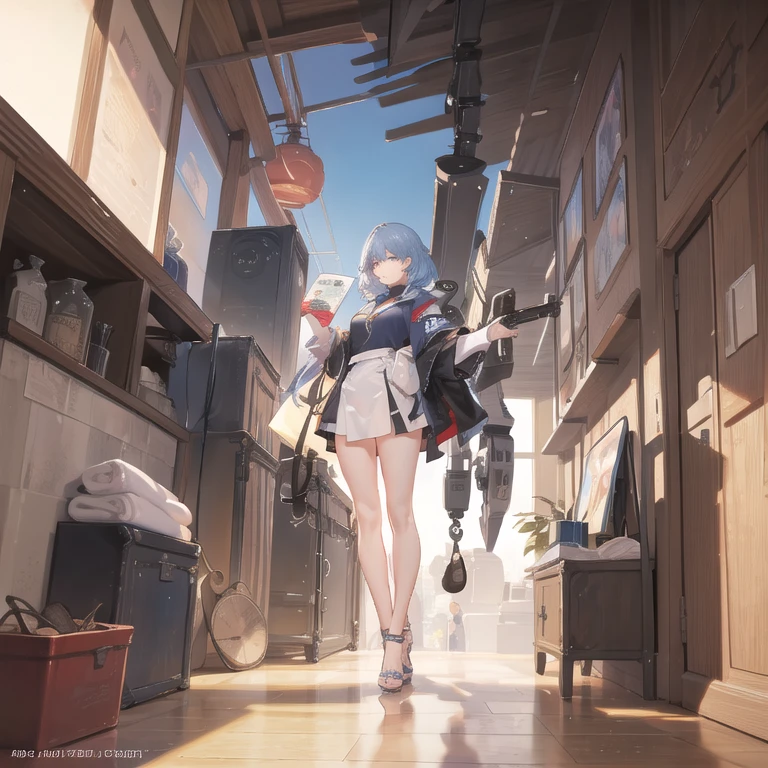 yellow eyes, white hair, ,hair reaching down to the ribs,long hair, headgear, mechanical boots, cloak, bare legs, single pauldron,1 peoson , solo , Game CG, dark fantasy, SF, focus on characters, gorgeous, full body, clear lines, best quality, detailed, detailed face, detailed hands, detailed legs, detailed human body, cool, old castle, gate, knight, guard, high place, machine life, massacre, kill, shooting stance, white anti-ship rifle, powerful, powerful, fighting, dynamic, action, fire, explosion, war, dust, blood, bloody, blood on clothes, wound, injury