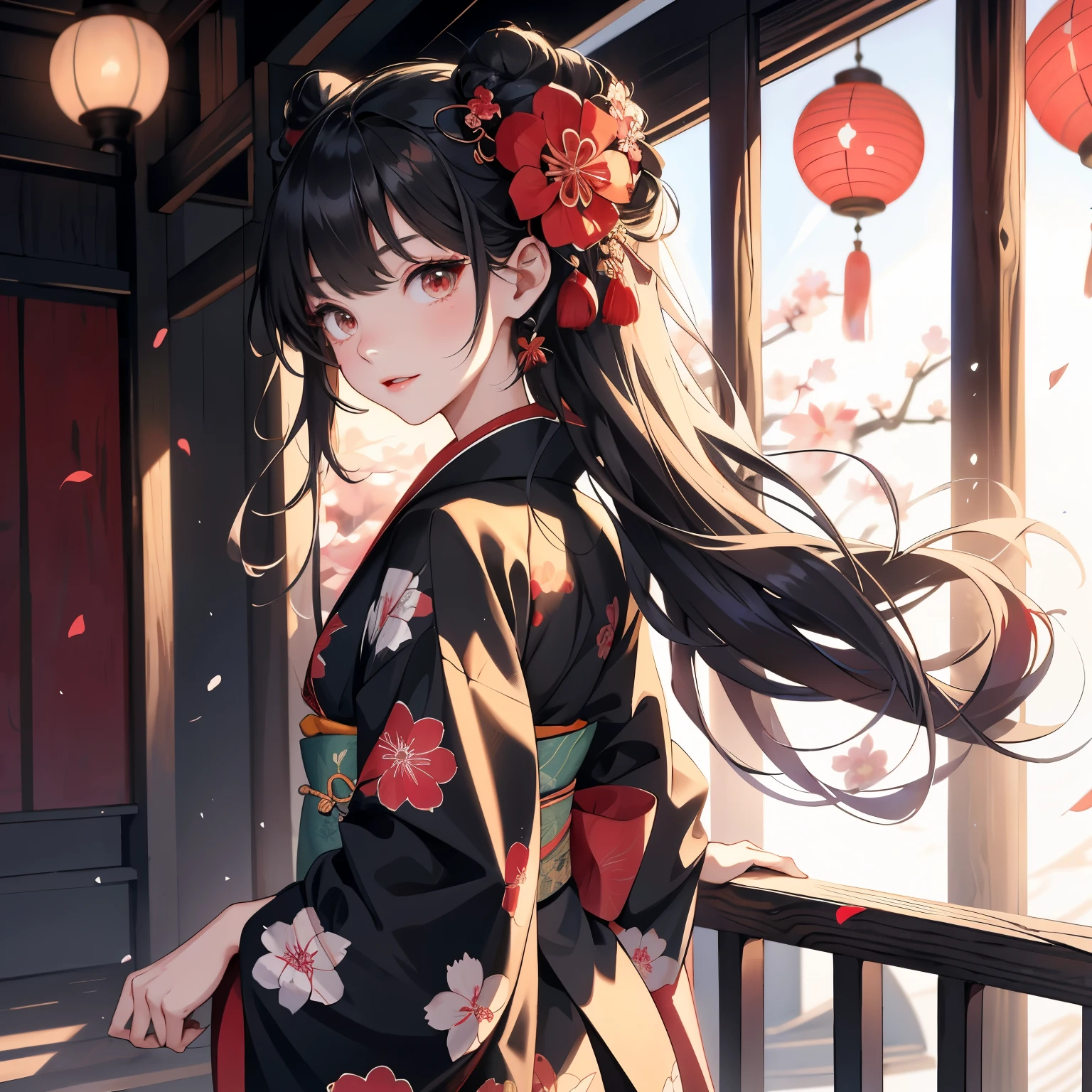 {{{ukiyo-e_ style}}},{{ flat at honny_ style}},{ simple_color},{{{ Masterpiece}}},{katsushika_Hokusai},length_hair,hair_flower,{{black_hair}},red_eye,red_null,{ ofシノワズリー },{{{Highest_quality}}}, kimono,{{非常To詳細な}},{shape},Maple_leaf_flight,{{一人of女性}},{{{ alone}}},{{of_Very To_delicate_ofd_ beautiful}},blofk_Stair ,close_To_audience,{wind},{flight_ splash with Nishimiya Sho},{flight_petal},wind,((背中To大きなタトゥー)){Gorgeous ofd rich graphics}((Undressed kimono))(( big butts))((彼女of背中To大きなタトゥーがある))((black thong))、smile