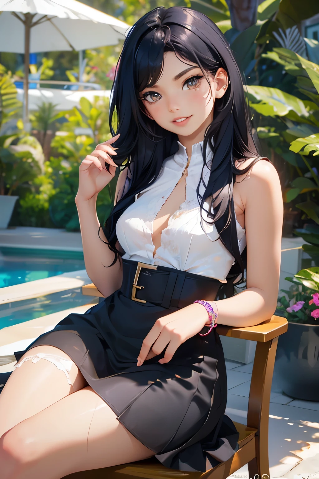 (masutepiece: 1.3), (max resolution: 1.2), (Ultra HDTV: 1.2), cinematric light, Ultra HDTV, (Detailed eyes and skin), (detailed facial features), nffsw, 8K resolution, Sharp Focus: 1.2, Perfect Style, Beautiful face, Perfect body, 准确, Anatomically correct, Highly detailed face and skin texture, Detailed eyes, Dark-blue eyes, Double eyelids, Thin eyebrows, Glitter Eyeliner: 1.2, Natural cheeks, Glossy skin, Fair skin: 1.2, shiny little necklace and earrings, (Glossy lips: 1.4), BREAK, One-person viewpoint, (She is a very cute female teacher....), (Pink lace panties), (Seductive smile: 1.2), ((a Innocent and cute girl:1.3)), (Long Wave Hair), (Black hair:1.2), (Cowboy Shot: 1.2), BREAK, ((Very intimate relationships: 1.2)), medium large breasts, ((Looking at Viewer:1.2)), ((Hot spring trip:1.2)), ((Bend your knees and open your legs wide:1.2)), (From Side:1.2),low angle shot,FULL BODYSHOT Tight sweater with long sleeves in bright colors tight miniskirt Embarrassed look Kamimei、embarrassed from