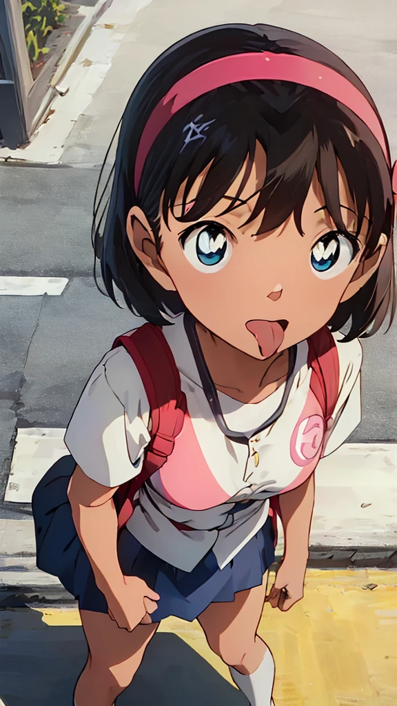 On all fours、String Panties、Panty shot,(beautiful,Small breasts:1.5),Yoshida Ayumi,One Girl, alone,((( Brown Hair, short hair,Pink Hairband,blue eyes))),smile, One girl,6 ,Detective Conan, topless、mini skirt ,(((セクシーなString Panties))),masterpiece ,8k unity wallpaper,Anime key visual,Highest quality, High resolution, unity 8k wallpaper, (shape:0.8), Highly detailed face,Highly detailed eyes,Glowing Eyes , Shiny skin,Fine skin,White skin,dense skin,Detailed Hair,Very elaborate legs,Perfect lighting, Detailed CG, (Perfect hands, Perfect Anatomy),High resolution,(Detailed wear ),Thin limbs, Delicate curves, Graceful Hands,shape:0.8,On all foursで尻を突き出す、Angle from behind、Protruding ass、On all fours、Bare nipples、ピンクでProtruding nipples、Naked upper body、Bare Chest、Beautiful nipples that stand up、Breast milk spurting out、Large amount of breast milk、Covered in milk、Get very close to the camera、blush、Climax facial expression、topless、Bare nipples、Protruding nipples、