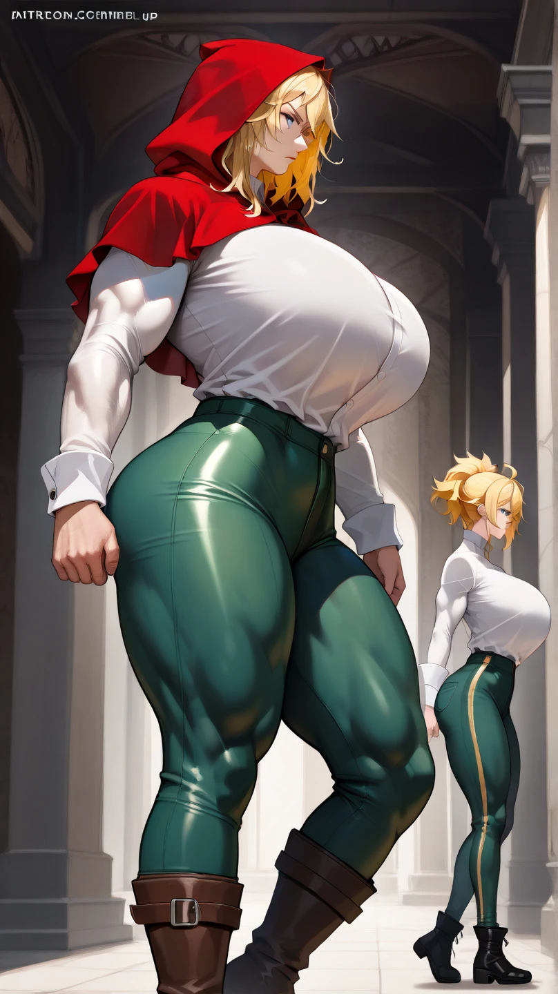 A muscular woman is a small man, extremely muscular, gigant ass, Bullish, huge ass,  holding a small man e fraco,by the arms, holding a small man, Make a Little Man e magro, Make a Little Man, a small man in the hands of the muscular woman,