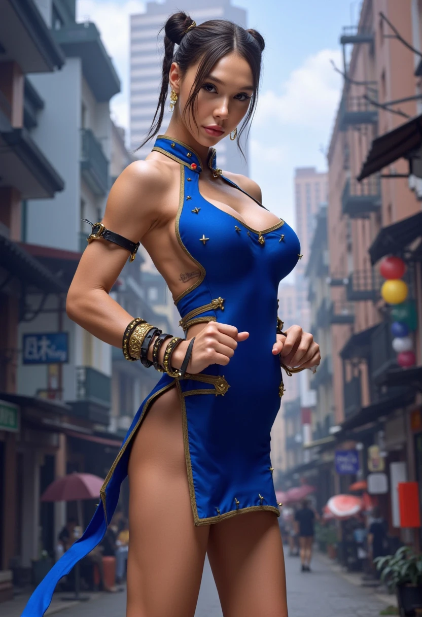 (masterpiece), best quality, expressive eyes, perfect face, highres, (ultra details), 1 girl, solo, kitana, braid, thighhighs, hair ornament, eyeshadow, breasts, no mask, armor, shoulder armor, elbow gloves, sitting on the floor, temple background, portrait, looking at the viewer,