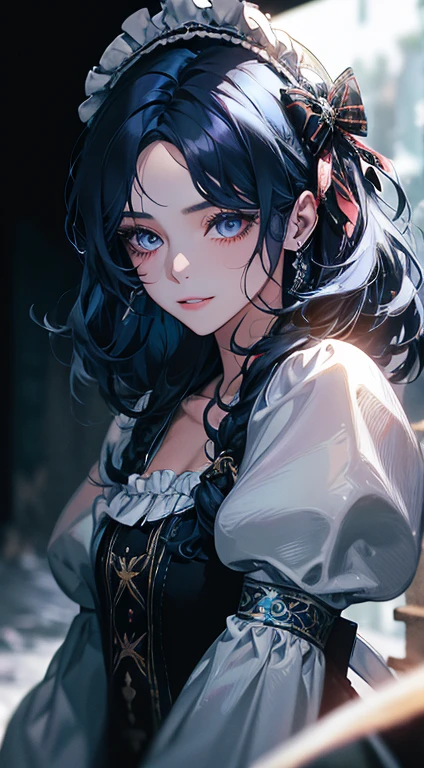 (Highest quality, masterpiece, Very detailedな, Very detailed, Exquisite, 16K,Full HD),(White Background:1.5),、Big Breasts,No text,Upper Body,serana,Black Hair,1people,Front facing、Default Dress