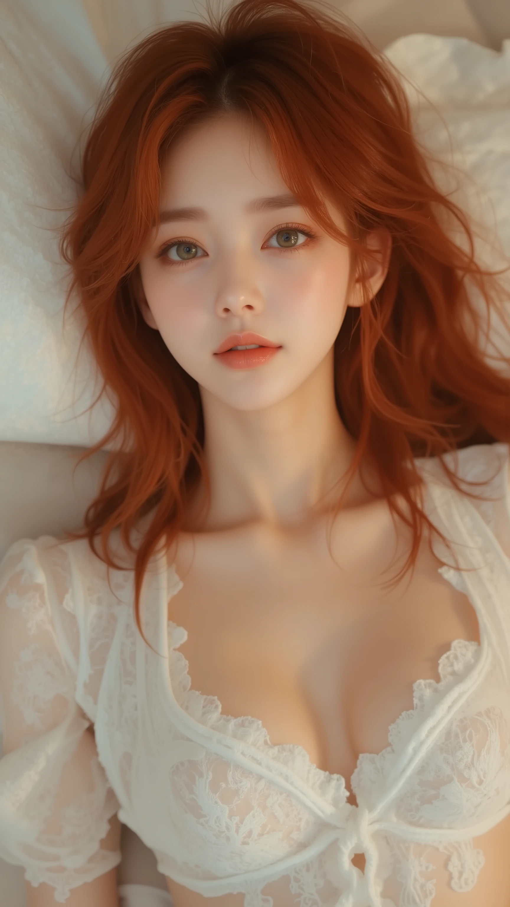 pelirrojo haired woman with blue birds on a blue and white bed, lavabo sadie, amoranto, anna nikonova aka new milkmaid, pelirrojo girl, Sofia Turner, hada ellie bamber, with pale skin, beautiful pelirrojo woman, Sidney Sweeney, cabeza roja, ellie bamber, pelirrojo, she is pelirrojo, better known as amoranto, pelirrojo woman, sansa