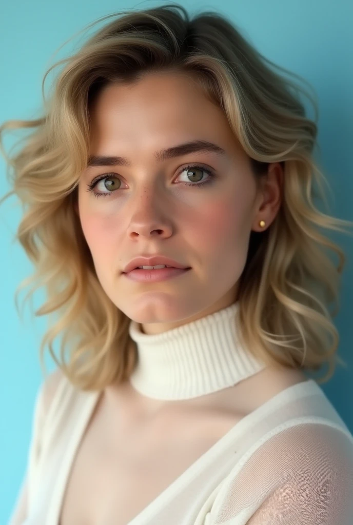 A beautiful k13rn4ns woman,1girl,solo,looking at viewer,smile,(((blonde hair))),shirt,brown eyes,jewelry,closed mouth,white shirt,upper body,earrings,striped,collared shirt,medium hair,lips,makeup,vertical stripes,striped shirt,realistic,soft lighting, professional Photography, Photorealistic, detailed, RAW, analog, sharp focus, 8k, HD, high quality, masterpiece<lora:k13rn4ns:1.0>