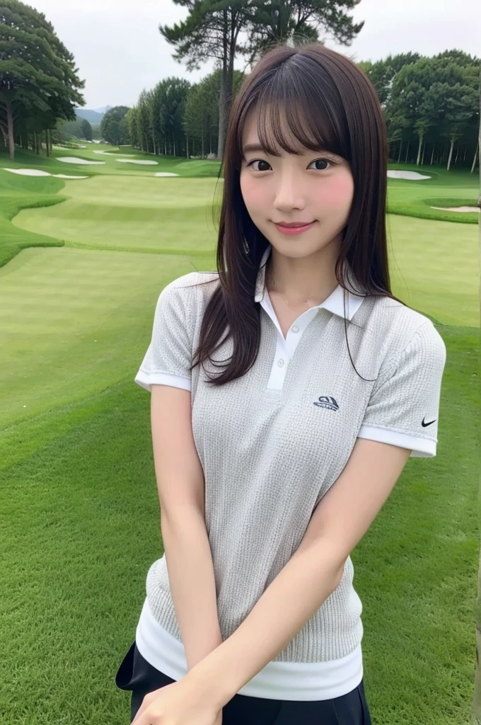 , Best picture quality (8K, high resolution, Masterpiece: 1.2), super detailed, 215 Short Hair, 16-year-old woman,
situation: A shot from a bunker。
clothing: Golf Wear、Shorts or skirt、Golf shoes、Sun visor。
angle:
Close-up: The hands holding the sand wedge、A detailed view of the swing at the moment the sand is sent flying。
Detailed depiction: Bunker sand and green in the background、Emphasizing the difficulty of bunker shots。
, random cute pose ,big eyes ,Puffy eyes , Heart Pupil, blush , huge shy smile , salute