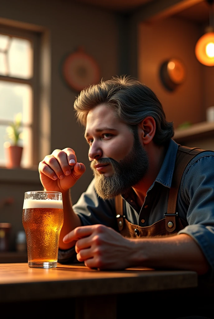 Man holding a beer glass --auto --s2
