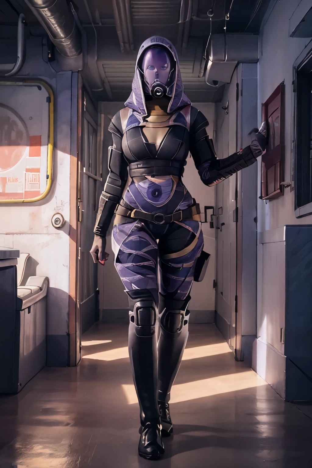 sexy bo katan milf, 3d art, mandalorian helmet,