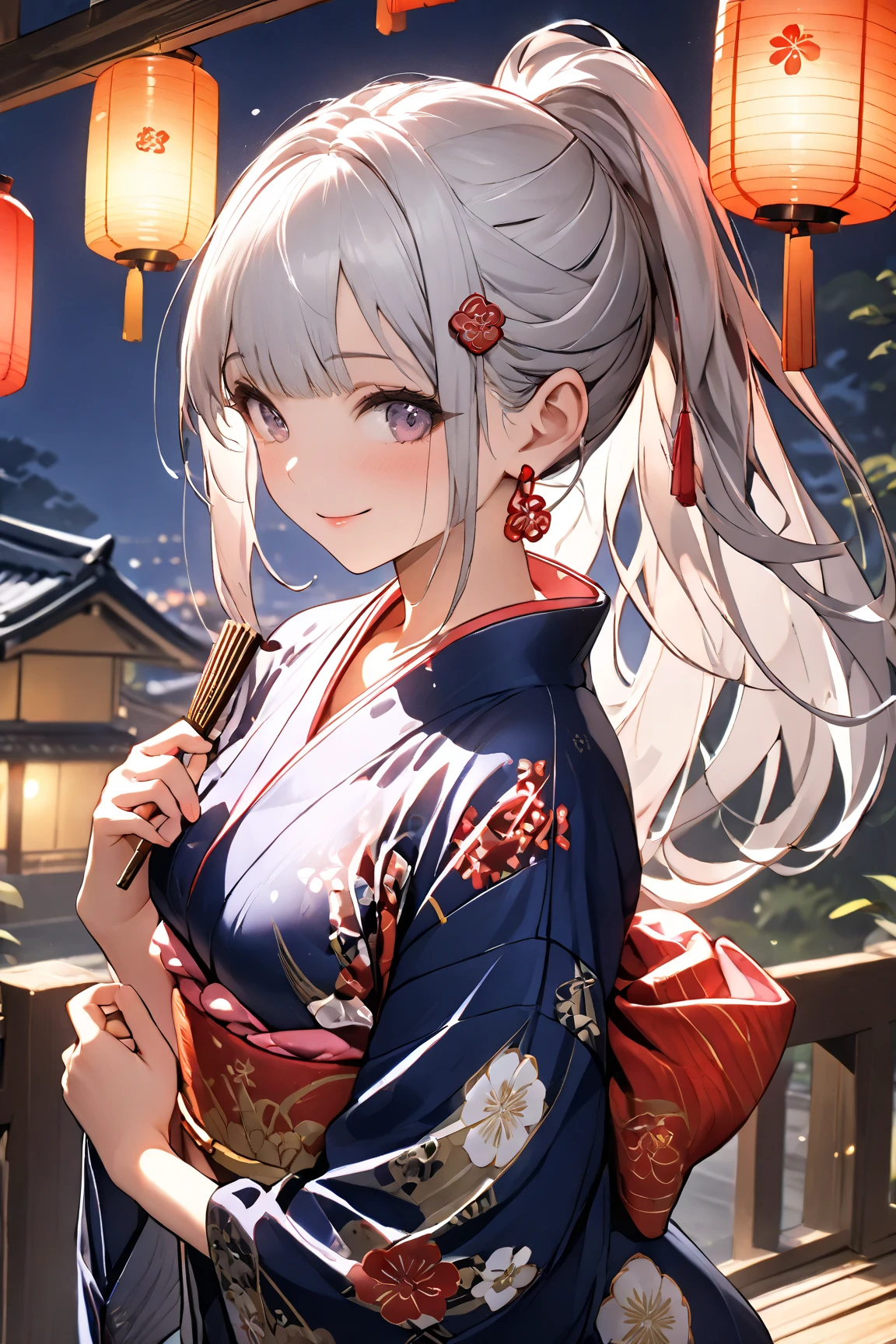 Highest quality、High resolution、Detailed Background、(Beautiful face in every detail:1.4)、Anatomically correct、Detailed facial expressions、(Detailed eyes:1.2)、Teenage beauty、(Huge breasts:1.2)、Light color hair、Braided Ponytail、Braided bob cut、Bun Hair、cute gesture、night、Nebuta Festival、
(Beautiful girl in yukata enjoying the Nebuta Festival:1.5)、
Nebuta Festivalのnight、Streets lit by lanterns、people々Wearing yukata or happi coat、Bustling with excitement、The sounds of drums and flutes echoed throughout the place.、The Nebuta festival music envelops the entire town、A giant Nebuta float slowly advances、Nebuta are huge floats made from Japanese paper and bamboo.、
Brave warriors and beautiful goddesses、Depicts mythical creatures、Lanterns are hung on top of the Nebuta and candles are lit inside.、It moves forward while emitting a fantastic light.、
Dancers called Haneto parade around the Nebuta、Haneto dance with powerful leaps to the accompaniment of Nebuta music.、people々In tune with the calls of the dancers,「Russell、Russell」exclaimed、people々Filled with excitement and dynamism、An unforgettable festival、
Cool colors such as blue and green、Yukata with Nebuta motifs、Bright colors such as red and yellow、
Belts with gold or silver threads、The obijime (sash fastener) is colored to match the obi color.、Matching the atmosphere of Nebuta Festival、Hairpins and flower decorations、Small items such as fans and drawstring bags、cute