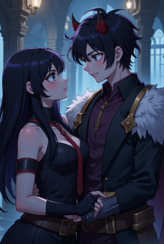 3rd person, Woman's legs wrapped around mans waist, Sexy, medieval village Woman, Long silky black hair, dark blue eyes, pale white skin, handsome priest, short Brown hair, Brown eyes, holding up a woman on one side while she holds onto the other, hugging, intercourse,1girl, 1boy, hetero, sex, straddling, nude, looking at each other, naked, embracing, 1 man, 1 woman, cowgirl sex position. Woman's legs wrapped around mans waist.
