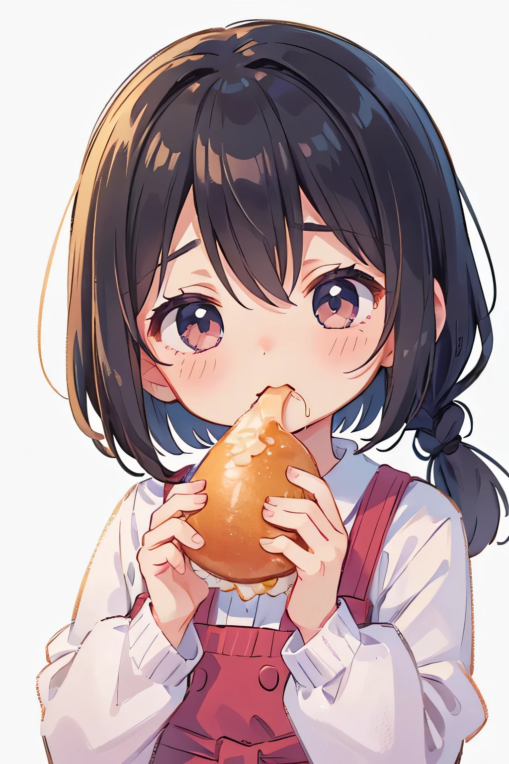 top quality、 high resolution、( HD:1.2)、 Masterpiece、 detailed background、 Beautiful Faces in Every Detail、 Details、 anatomically correct、Normal number of fingers、age beauty、 perfect body line 、Bright-colored hair、 ponytail 、Braided bob cut、Cute gestures、A beautiful scene like a scene from a movie、
(The girl tries her best to eat the ehomaki:1.5)、Holding the ehomaki firmly in both hands、Facing this year's lucky direction with a serious expression、In front of a large thick sushi roll、She puffs out her cheeks a little and munches on the food, bite by bite, in an adorable sight、A bear cub appears in front of 『 is tasty... !』You'd think so, but、Remembering the silent rule, she quickly falls silent、the moment she finished eating、her face would light up、 small fist pose、Her expression, brimming with a sense of accomplishment and embarrassment, is impressive、 cute