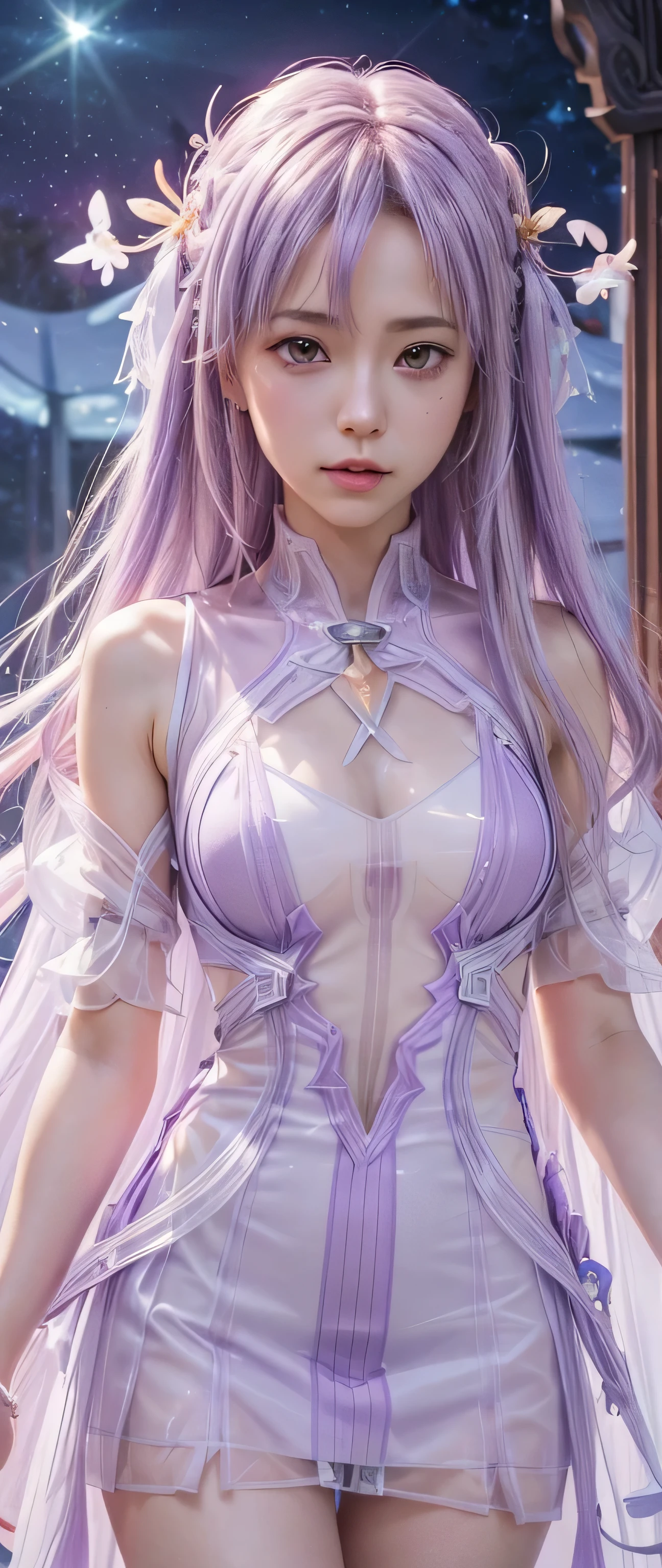 detailed face、detailed facial expressions、detailed hair、detailed arms、detailed legs、detailed hand fingers、Detailed toes、detailed crotch、Beauty、small face、middle eastern asian、A three-dimensional face that looks like a sculpture、double eyelid、Nasal muscles are high、Three-dimensional lips、Looking straight ahead and smiling slightly、short hair、Beige hair、eight-headed body、slender、big breasts、small buttocks、long arms and legs、肌のLight pigment、Tight and moisturized skin、The mucous membrane is pale in color、Light pigment、Translucent skin、(((Pink silver metallic color long bodysuit and shorts)))、A wireless earphone and microphone set that you can just wear over your ears.、Black gloves、black boots、Space Opera、universe空間用戦闘機のコックピットの操縦席に半分横たわるように座る、mechanical、Head-on shot、universe、
