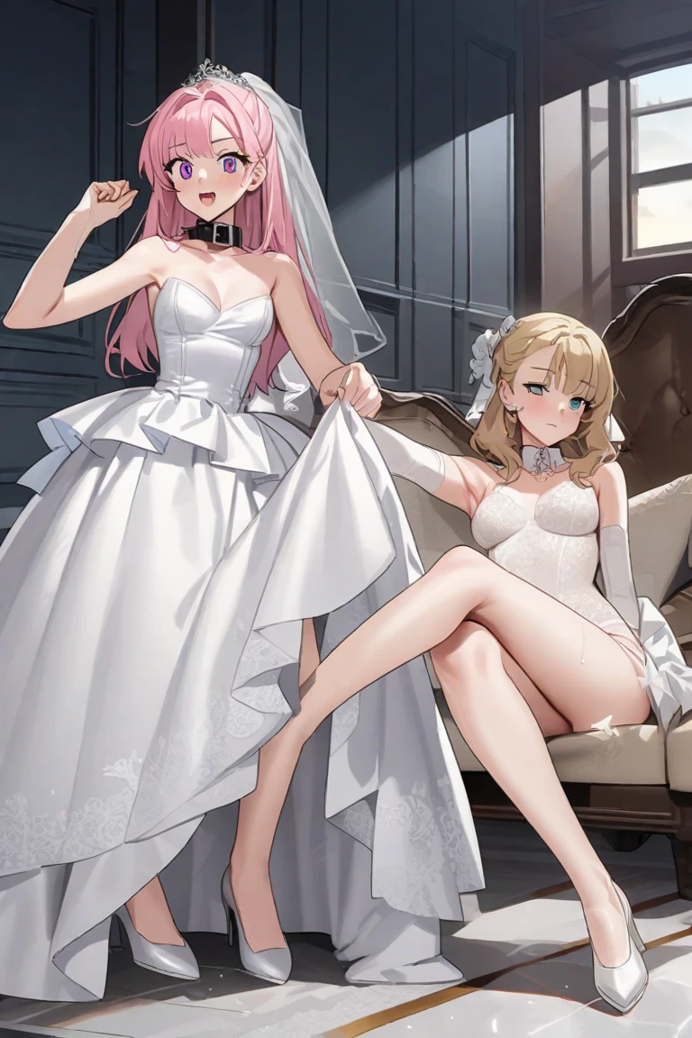 A woman with big ,Young princess,victorian style,clavicle,Lower chest,Transparent nightdress,((shaved_pussy)),no_panties,Kneel in the cage,auction,,