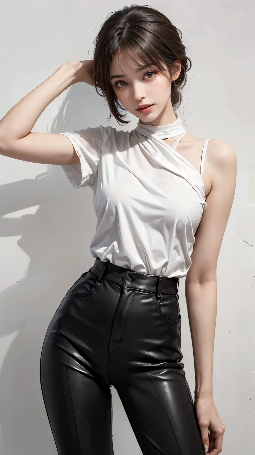 masterpiece, (Best Quality, perfect Detailed:1.5), Realistic, all body shot,
BREAK
beautiful Pretty and cute Japanese luna Girl, ig model, render of april, all body shot, standing,
BREAK
(Detailed wear, all body wear),
(high-tech futuristic fashion:1.4), (suspenders fusion tank top:1.3), (white high-tech hot pants, shorts:1.4), (thick-soled high-top sneakers with futuristic design:1.4), (silver hoop earrings:1.2), (multiple silver chain necklaces:1.3), (chunky silver bracelet stack:1.3), (silver metallic nail polish:1.2), (futuristic latex sun visor:1.4), arranged gray hair,
BREAK
(Detailed medium breasts, Detailed bodyline, Detailed legs and calves), (ultra slim waist, medium breasts, medium buttocks, beautiful sexy legs:1.2), White and beautiful Silky skin, arranged gray hair, small head,
BREAK small head, Detailed face, cute and Pretty slim face, Duck mouth, perfect beautiful Tooth, blue eyes, half open eyes, shiny eyes, looking viewer,
in a concrete, fog, mist,