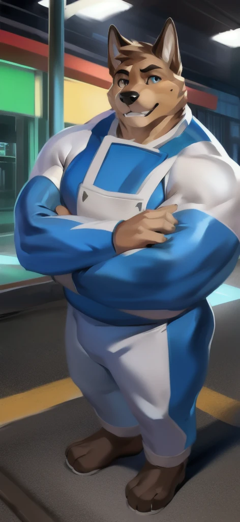 (masterpiece, best quality), 1 old man, handsome beautiful face, muscle male, beautiful body, wearing ayanami plugsuit, bodysuit, interface headset, white bodysuit, nice bulge, nicebulge,
