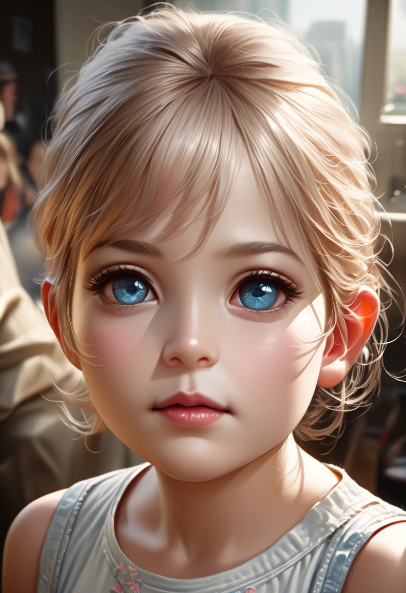 portrait of the cutest Madonna baby illustration, art-station, .cgi_animation,