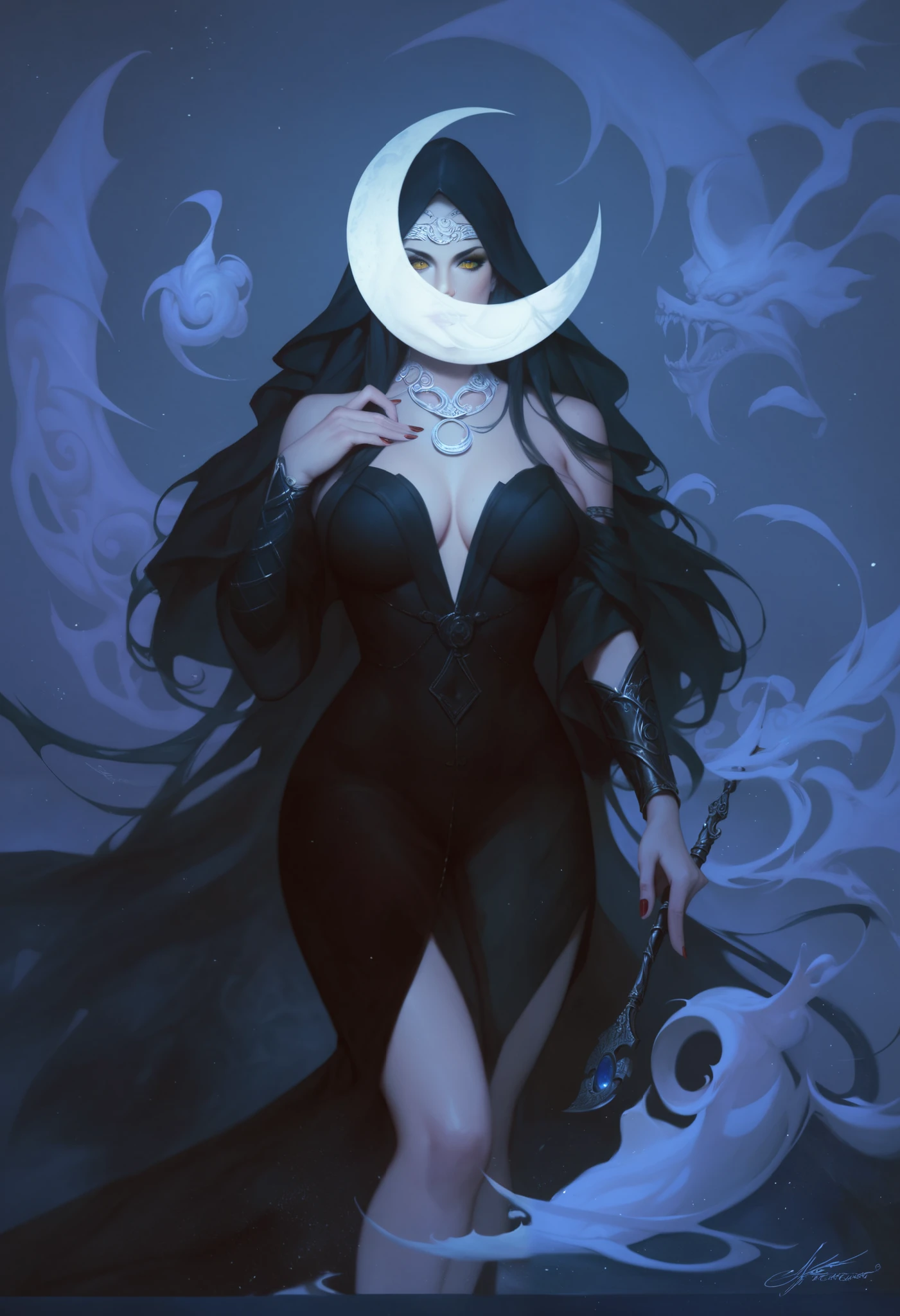 full body shot of a beautiful shapeshifter in a void that appears to be floating
