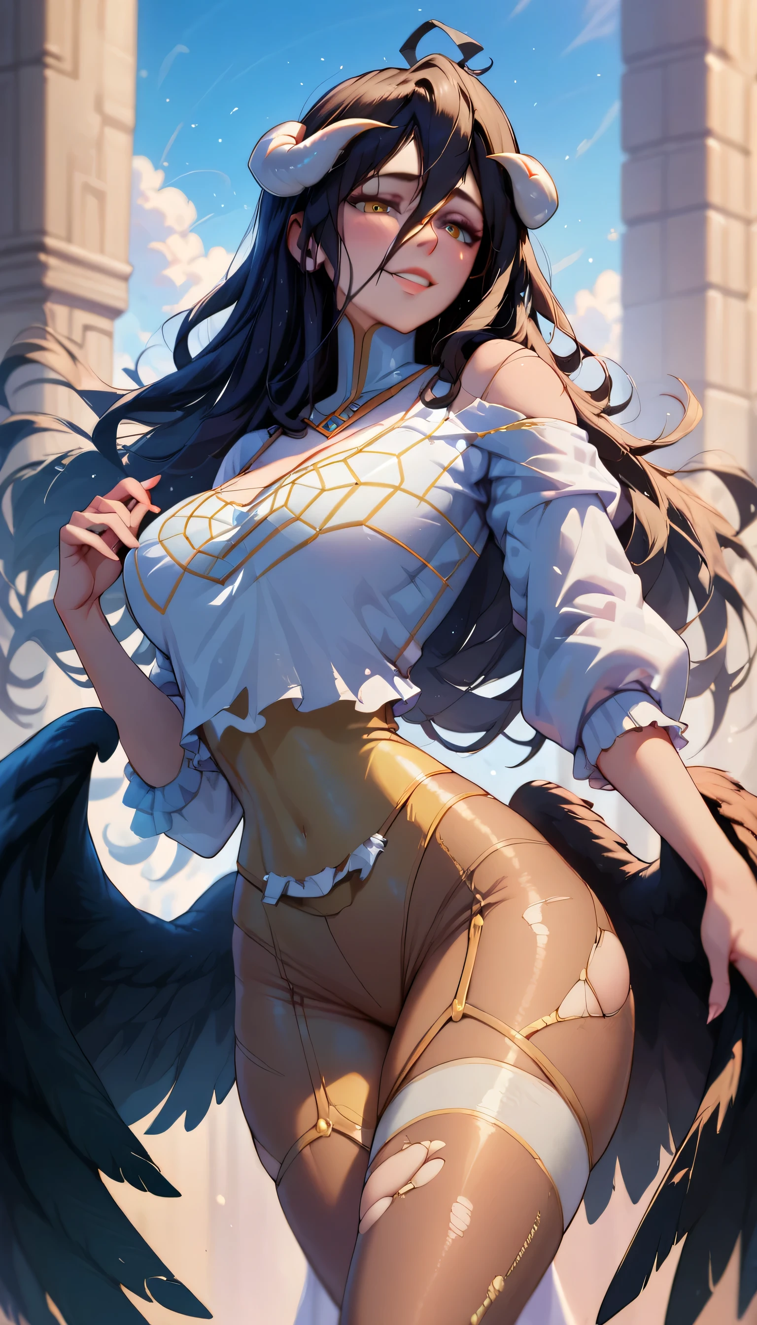 sexy albedo, torn leggings
