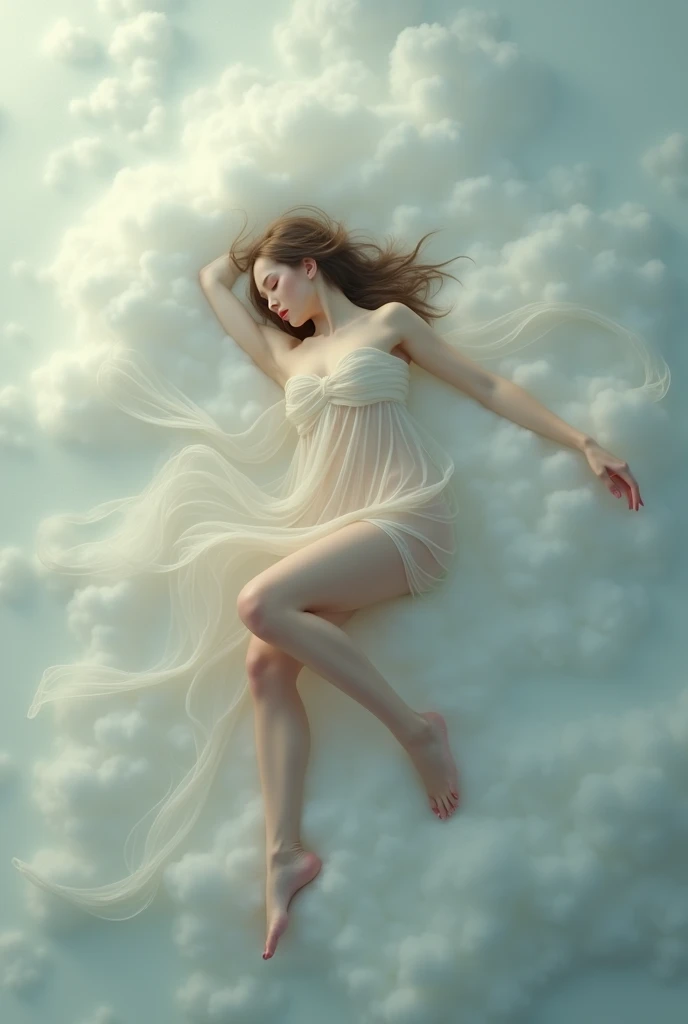 Aphrodite, goddess of love, lying asleep in a soft, thin chiton, The fabric flowed softly, tracing the curves of her body, and her skirt rose, revealing her vagina.. her smooth legs. her golden hair cascading over the pillow, her serene beauty radiating in the moonlight."