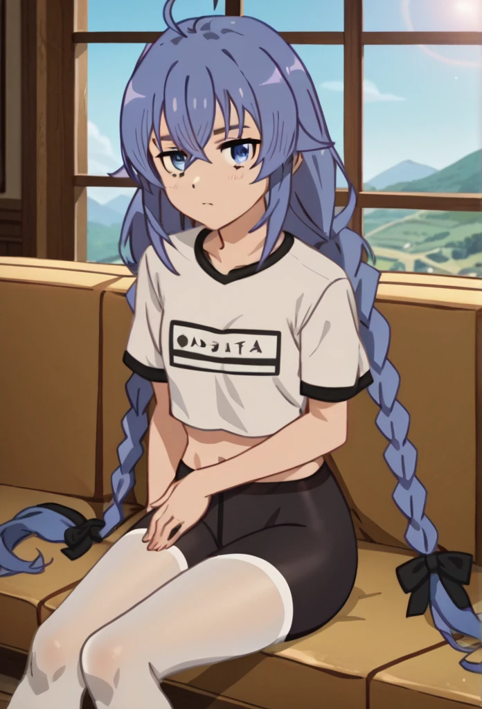 1girl,
BREAK ((twin braids, long hair, blue hair, blue eyes:1))
BREAK ((flat chest,cheerleader,flustered,blushing,red:1.5))
BREAK indoors,
BREAK looking at viewer,
BREAK (masterpiece:1.2), best quality, high resolution, unity 8k wallpaper, (illustration:0.8), (beautiful detailed eyes:1.6), extremely detailed face, perfect lighting, extremely detailed CG, (perfect hands, perfect anatomy),
