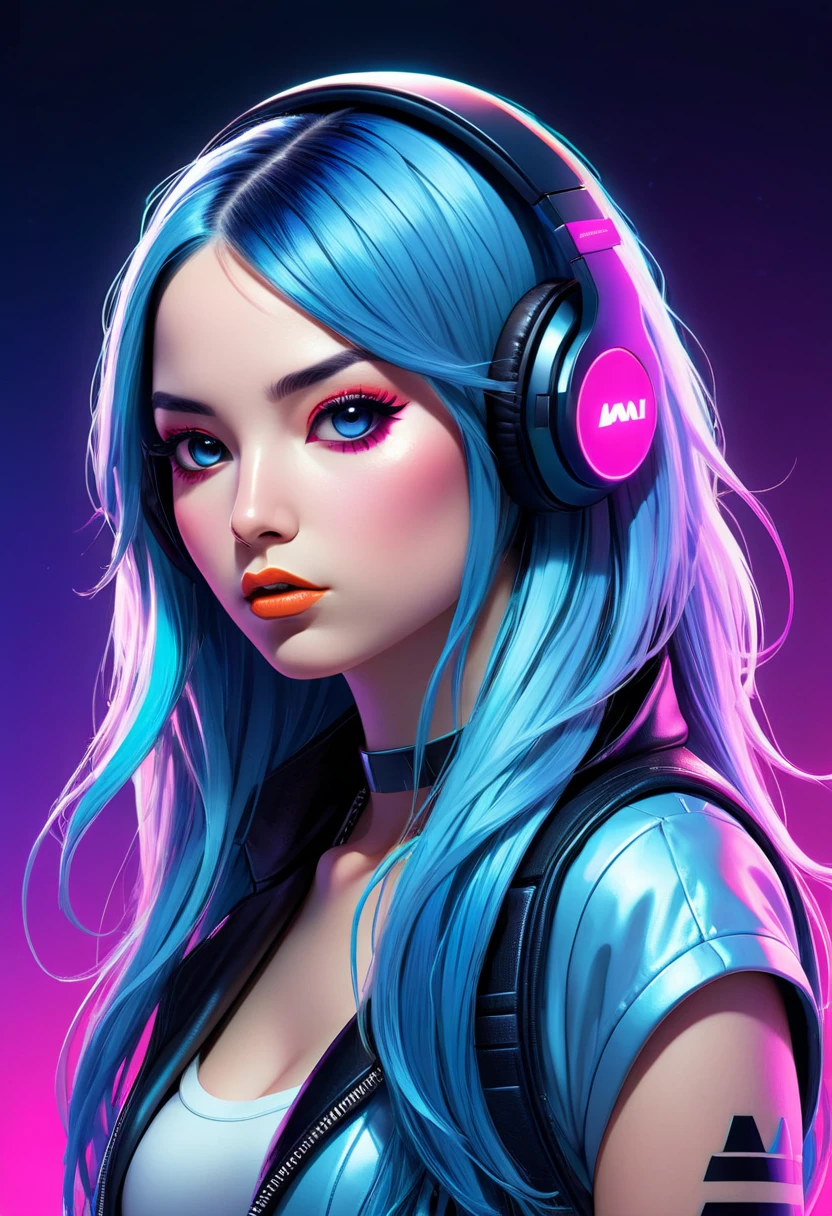 um close de uma mulher com cabelo azul e rosa, deviantart artstation cgscosiety, garota cyberpunk sonhadora, Beeple e Jeremiah Ketner, Arte detalhada de alta qualidade 8k, arte digital realista 4k, arte digital realista 4k, cgsociety inspirado, artgerm julie bell beeple, [ trends at CGSociety ]!!