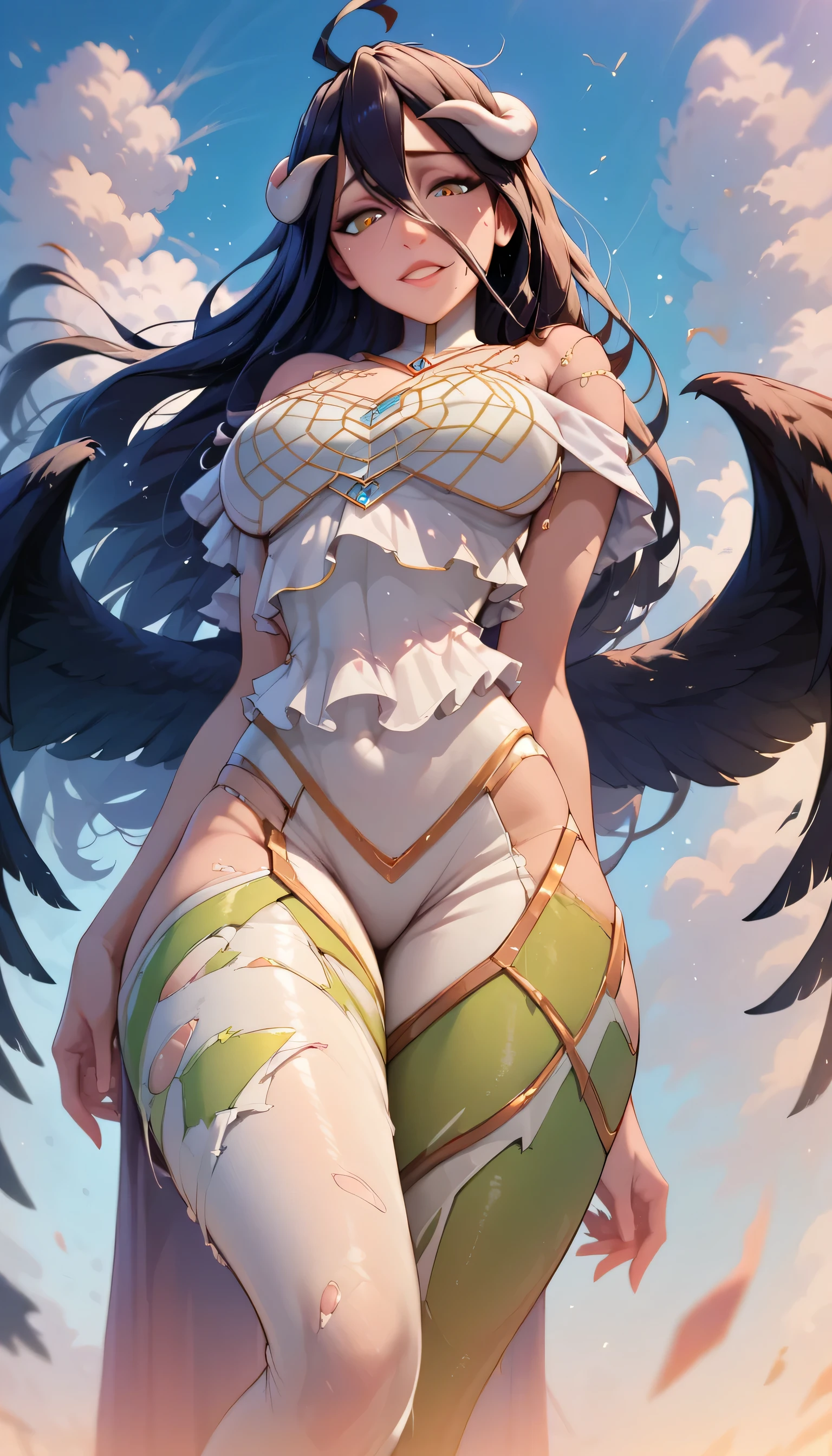 sexy albedo, torn leggings