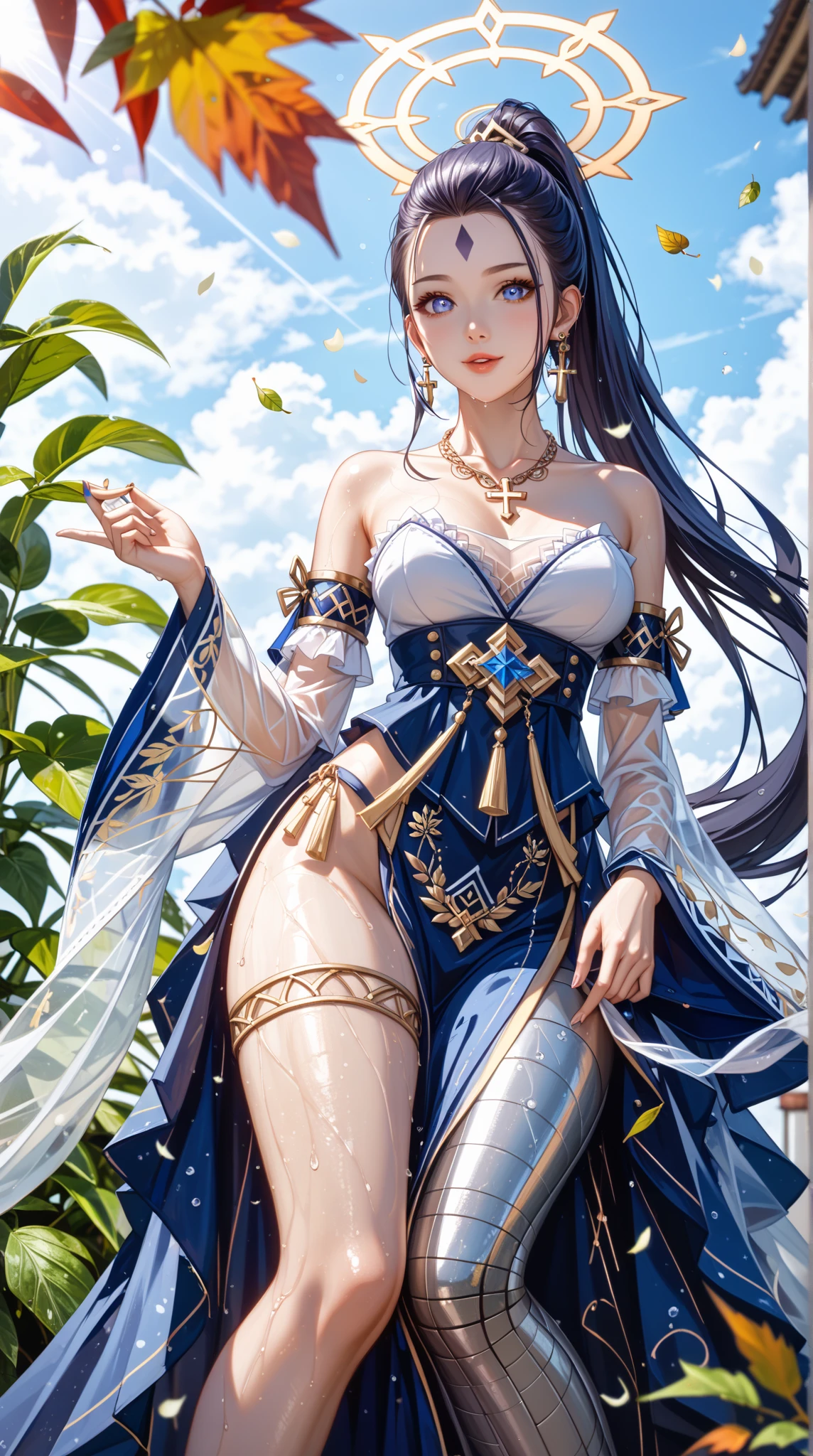 beautfull woman, nice outfit, well-detailed face, detailedeyes, beautiful scenery, whole body.