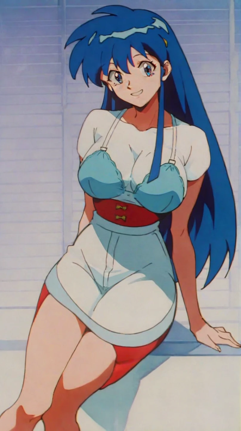 Anime woman enormous bloated diaper mess, huge breast, pregnant , white bra, back end, bent over