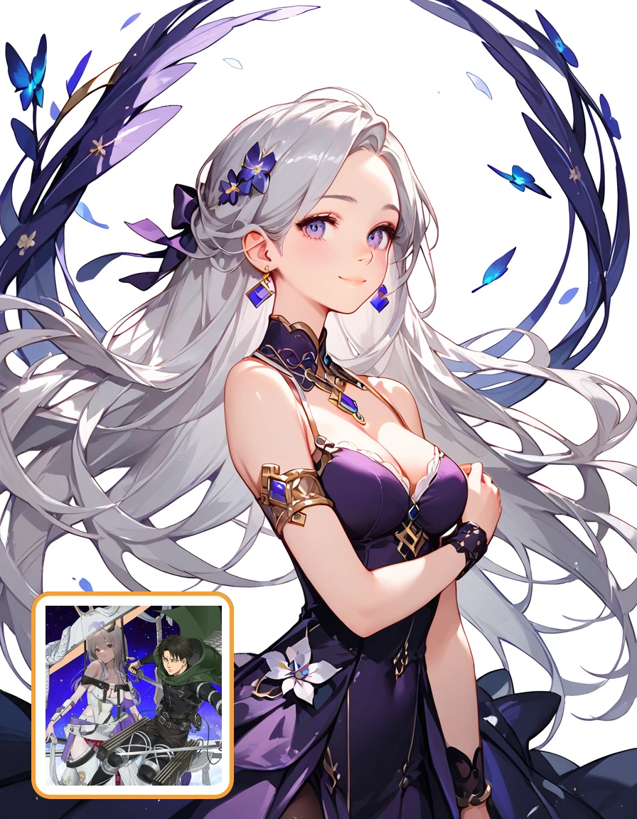 (masterpiece:1.3),(high quality:1.2),(finely detailed:1.2),(beautiful eyes:1.5),star-shaped pupil,portrait,stick out your tongue:1.2,Bare midriff,solo,bule eyes,embarrasse,Long white haird,lustrous skin