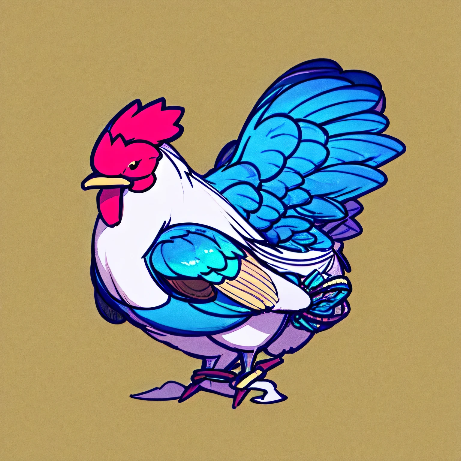 A colorful chicken, illustration of a rooster, color illustration, surrealist bird, rooster, rooster!!!!, beautifully illustrated, surrealist bird, king of roosters, whimsical style illustration, color illustration, Instagram art, illustration X, Jane Nuland, Alebrijes aesthetics, by Ina Wong