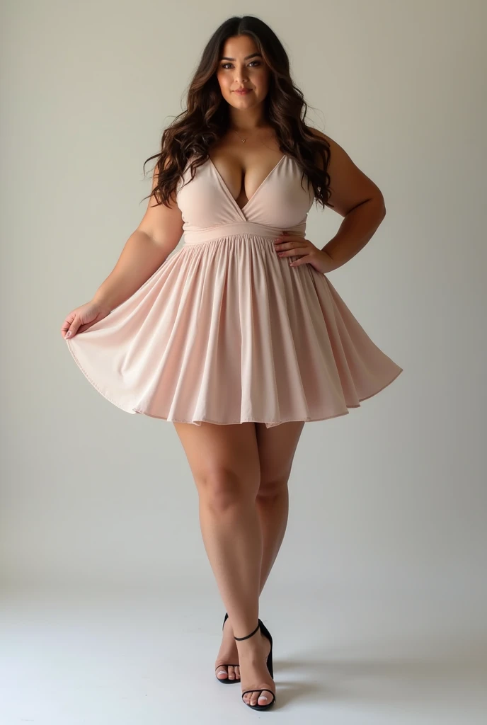 Gere a imagem de uma garota usando uma coleira e um vestido rosa, depois escreva Henrique The Krtman na coleira.