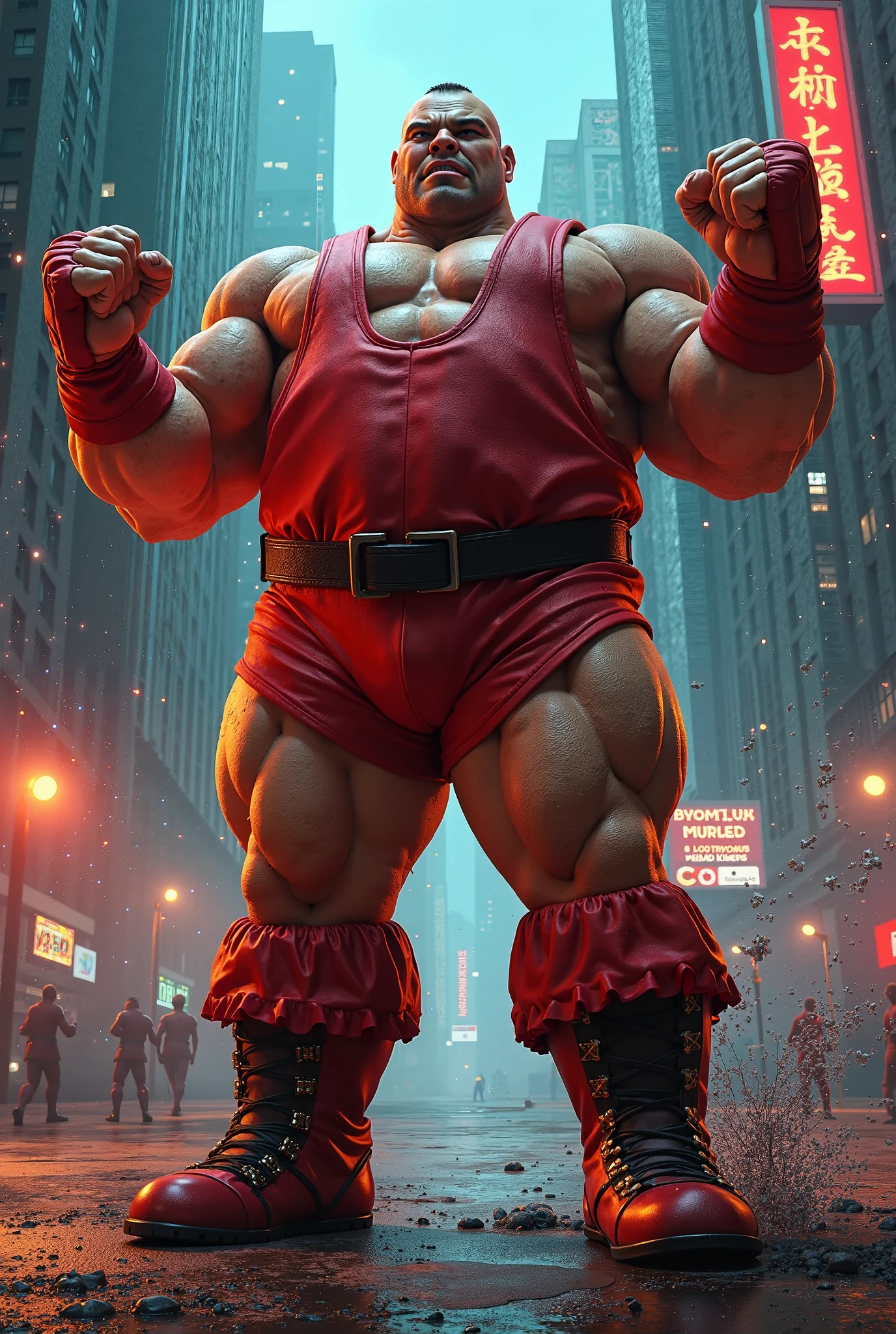 street-fighter, minotaur-head, building-background, masterpiece, 3d render, high quality, high detailed, epic, dynamic effect, specular lighting, hdr, 8k full body picture quality, nanite raytraced, 8k resolution, intricate, dramatic, best quality, ultra high res, nu no humans, illustration, rich colors and exaggerated shapes,