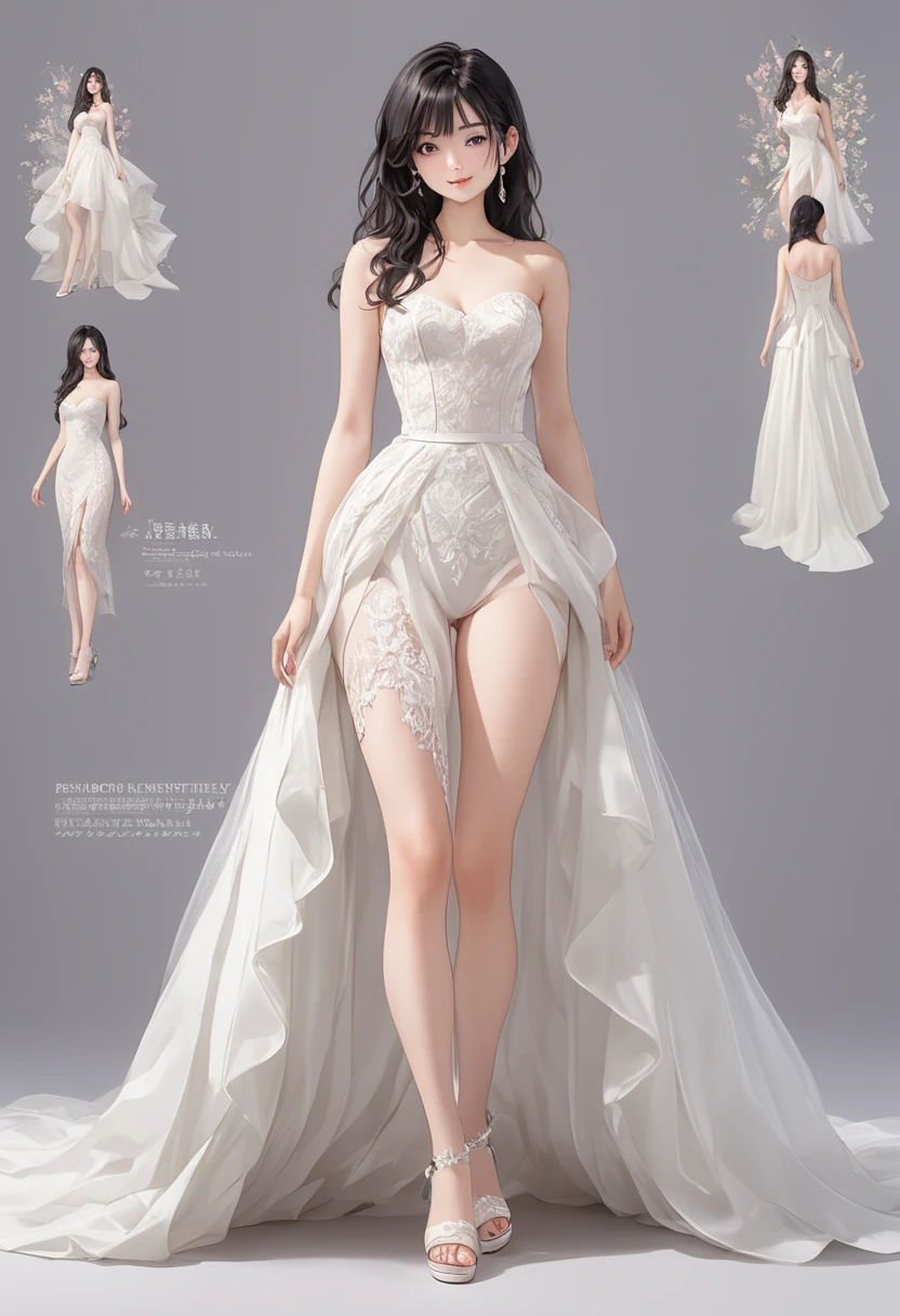 Masters of Animation, A perfect masterpiece, On a snow-white background、Cool Outfits, Sexy and modern clothing、Sexy mature modern woman standing, Flowing purple hair, Spanish Curly Hair, Full Body Stand Posture, Thin legs, ((Large Breasts)), Detailed facial details, Natural and beautiful standing posture, Crisp and realistic body detail,(Browsing Caution:0.9)