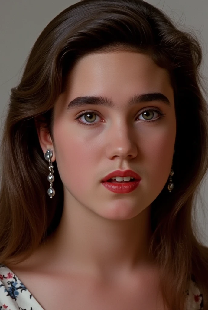 (masterpiece, best quality:1.3), photorealistic, Jennifer Connelly at age 15 in her film Phenomina,