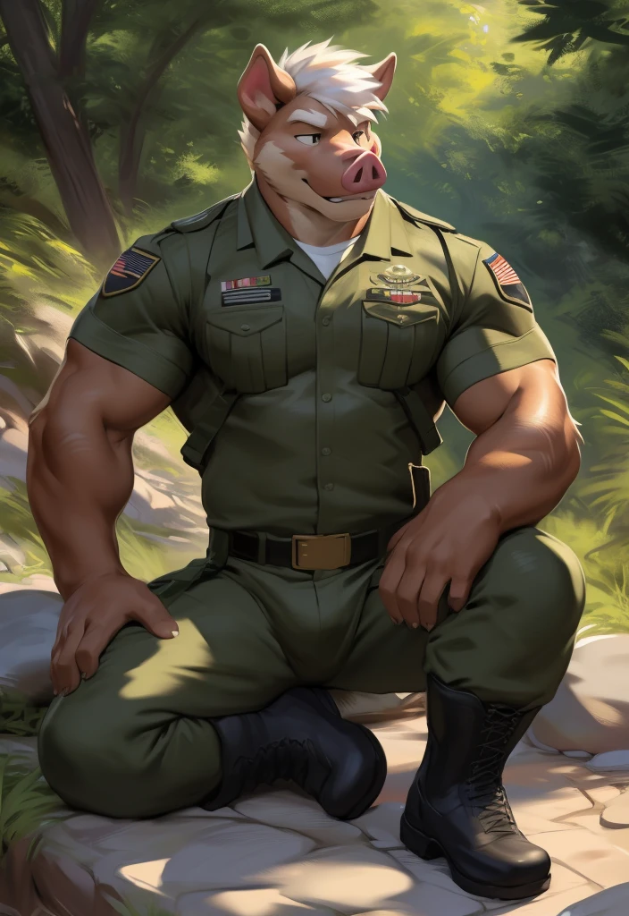 Cop, naked, erected, erection, penis, public nudity, wheat field, solo, sweaty,