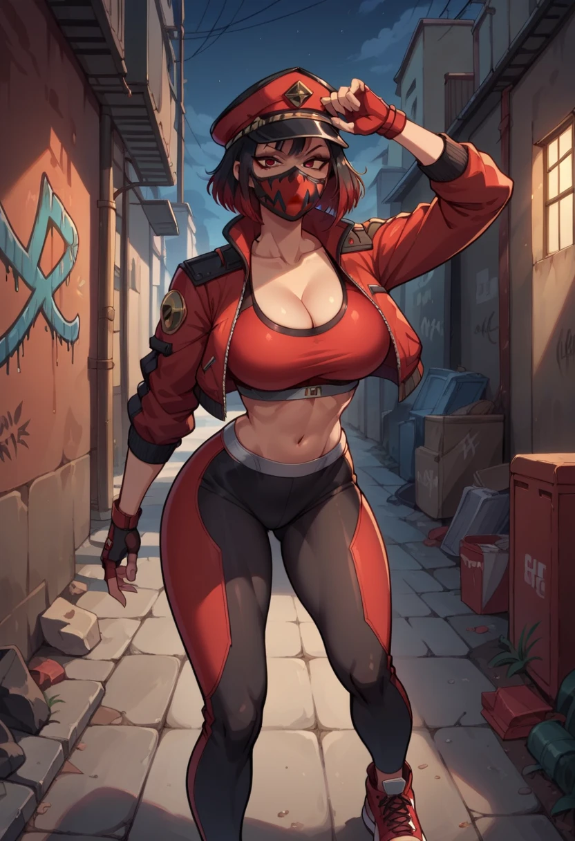 extremely short hair perfect anatomy 1 girl tall solo curvy hoodie toned body ((bikini top)) ((shorts)) ((beanie)) ((scarf)) ((black gloves)) ((armor))