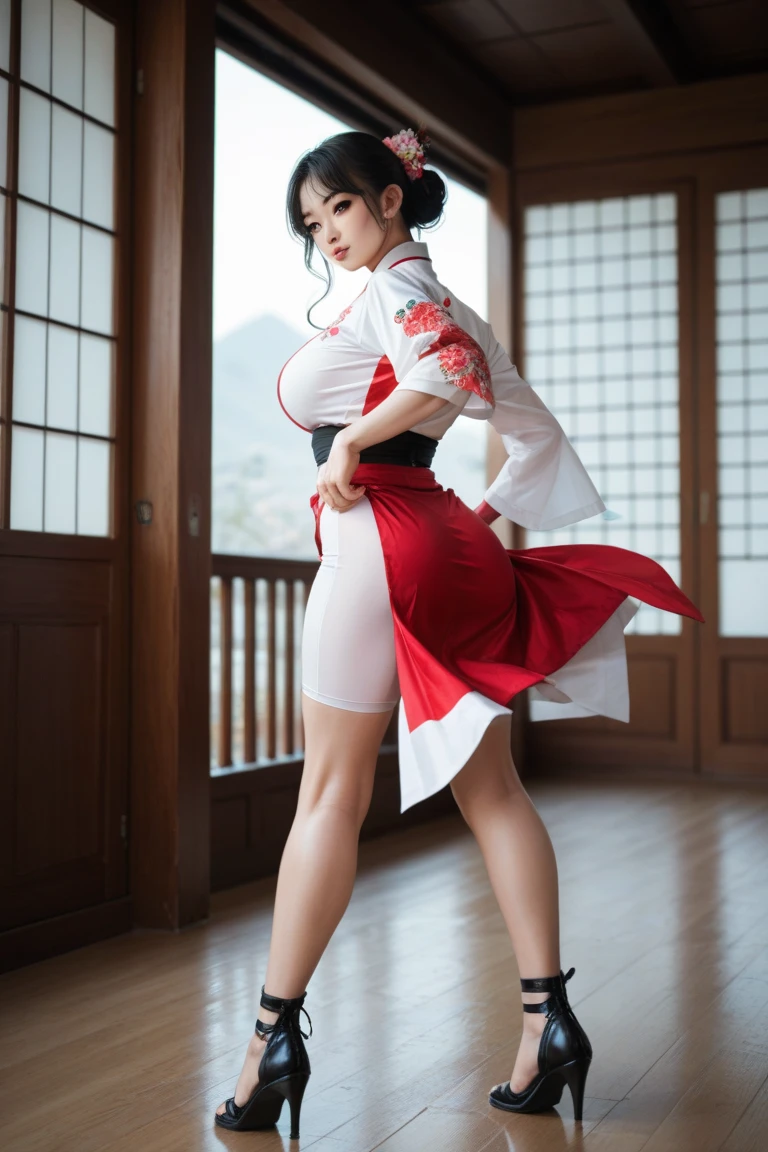 (full body:1.5),(1girl:1.3),(view the viewer:1.4),(anatomy correct:1.45),(Dance squatting under the huge waves:1.3),(very thick printed pantyhose:1.4),( Chinese woman Wear printed fantasy SpiderMan Style Traditional Japanese kimono set and uniform pointed high-heeled leather shoes :1.35), (Light particle effect:1.3),(In pink | amarelo | blue colors| green color |red color | white colors| black in color| purplish color| greys| Beige| Flesh color 1.4),(Glowing eyes:1.3),(Large amplitude action: 1.3),(Accurate and perfect face:1.4),hyper HD, Ray traching, reflective light,structurally correct, Award-Awarded, high detail, lighten shade contrast, Face lighting,cinmatic lighting, tmasterpiece, super detailing, high quality, high detail, best quality, 16k,High contrast,