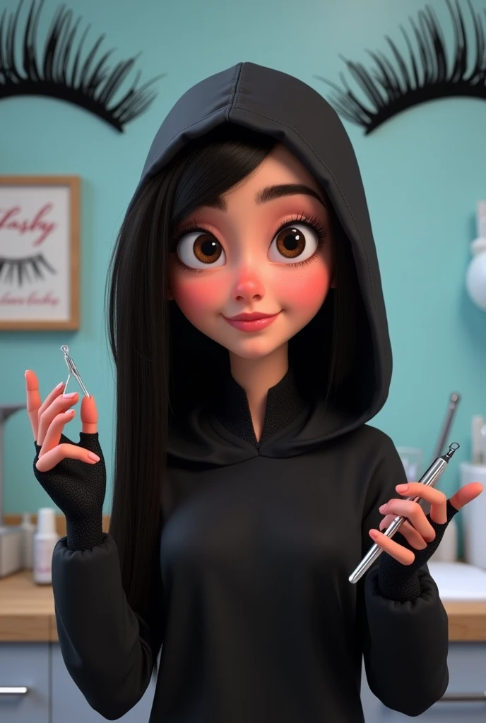 Disney Pixar poster of a girl with long straight black hair without a ...