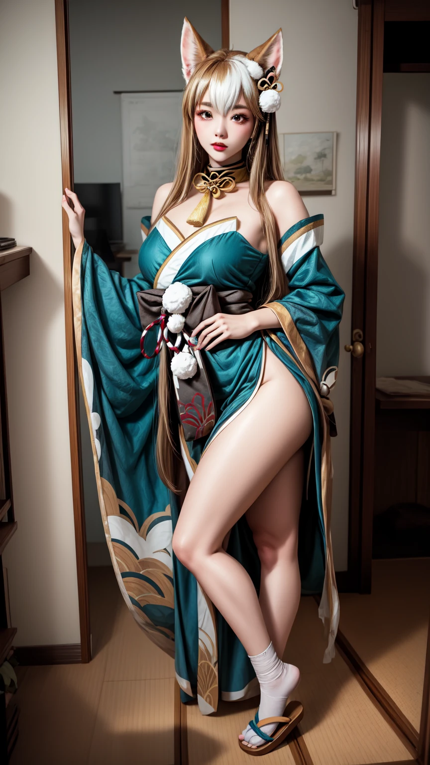 photorealistic, high resolution, masterpiece, blue eyes, blue hair, photorealistic, high resolution, soft light,1women, hips up, solo, hanfu