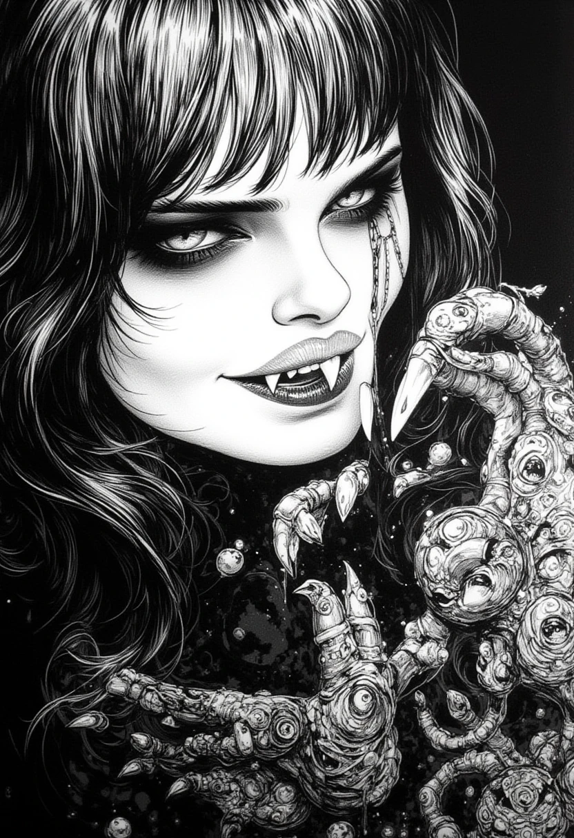 sdart, A three eye woman eating